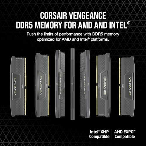 CORSAIR-Vengeance-DDR5-RAM-64GB-2x32GB-6000MHz-CL38-44-44-96-135V-AMD-Expo-Intel-XMP-30-Desktop-Computer-Memory--Gray-CMK64GX5M2B6000Z38 CORSAIR Vengeance DDR5 RAM 64GB (2x32GB) 6000MHz CL38-44-44-96 1.35V AMD Expo Intel XMP 3.0 Desktop Computer Memory – Gray (CMK64GX5M2B6000Z38) - Image 3