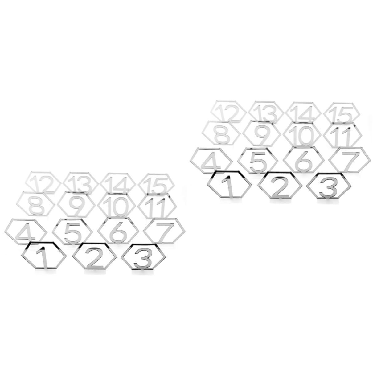 Cabilock Lot De 2 Porte-numéros De Table De Mariage Uniques 1 À 15 Pièces En Acrylique Motif Hexagonal Creux Pour Événements Traiteur