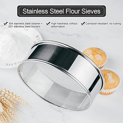 Fenteer Tamis à Farine Rond En Acier Inoxydable, Outil De
