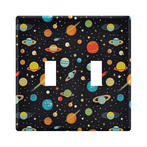 UMIRIKO Outer Space Planet Light Switch Cover Plate Covers Decorative Double Toggle Home Decor 202a8756