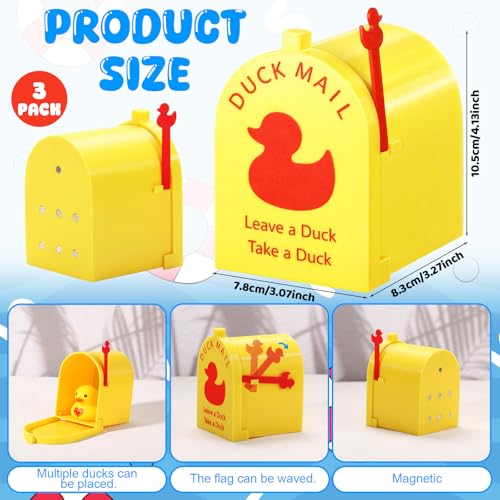 3 piezas imán decorativo de buzón pato amarillo miniatura 2