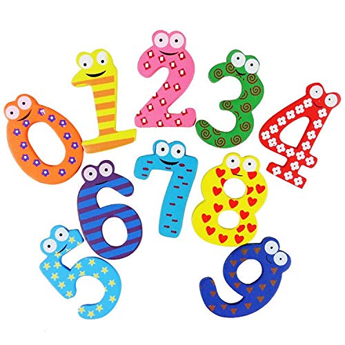 WOZOW - Imanes del frigorífico - Pegatinas para frigorífico - Imanes para Nevera - Aprendizaje temprano Educativo - Juguetes de Madera - Adhesivos de Pared - 10 Unidades