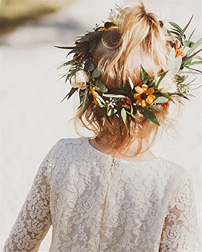 April Girl D6-09WA-99UN Flower Girl Dress, Lace Dress 3/4 Sleeve Dress  thumb #2