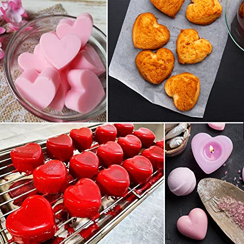 Silicone Soap Molds, Metluck 4 Pcs Heart Silicone Molds Heart Silicone Diy Soap Molds For Soap Making Cake Jelly Pudding Candy Chocolate And Dessert #TOP5