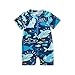 Kids Boys Summer Swimsuit Casual Shark Printed Short Sleeve Zipper Jumpsuit Swimwear Beachwear (Blue, 2-3 Years)