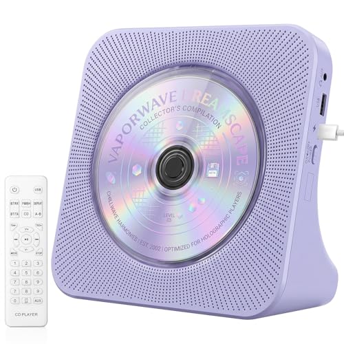 Image of Gueray CD Player Portable Bluetooth Desktop CD Players for Home | Portable CD Player with Bluetooth with Timer Built-in HiFi Speakers with LCD Screen Display Boombox FM Radio USB Type-C