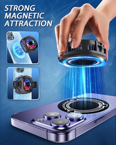 Image of ARCTICOOL Magnetic Phone Cooler for Gaming, Fast Semiconductor Cooling Chip, 3-Speed LED Display Mobile Cooler, Portable Cell Phone Radiator for iPhone and Android