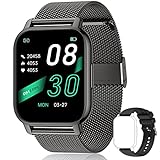 [23 Sport-Modus]Diese Smartwatch deckt 23 Sport-Modus ab: Laufen im Freien, Radfahren, Seilspringen, Badminton, Fußball, Yoga, Bergsteigen usw., um Ihre verschiedenen Sportarten zu erfüllen. Nach dem Verbinden mit dem Mobiltelefon kann das GPS des Mobiltelefons die Bewegungsspur abrufen, und die Uhr kann Kalorien, Entfernung und Schritte genau verfolgen und Ihnen beim wissenschaftlichen Training helfen.