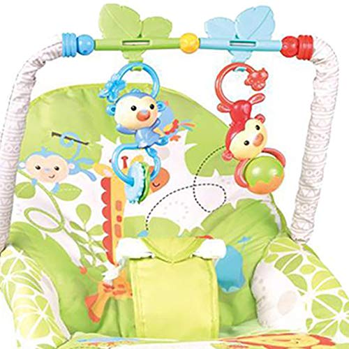 كرسي عصري من كيدل لتناول الطعام والنوم ورعاية الطفل، هزاز قابل للطي مع موسيقى، مصنوع من القماش، باللون الأخضر