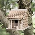 garden mile® Wine Cork and Wooden Hanging Bird House for the Garden | Unique Novelty Bird Nesting Box Garden Decorations | Bird Hotel Cabin for Wild Birds