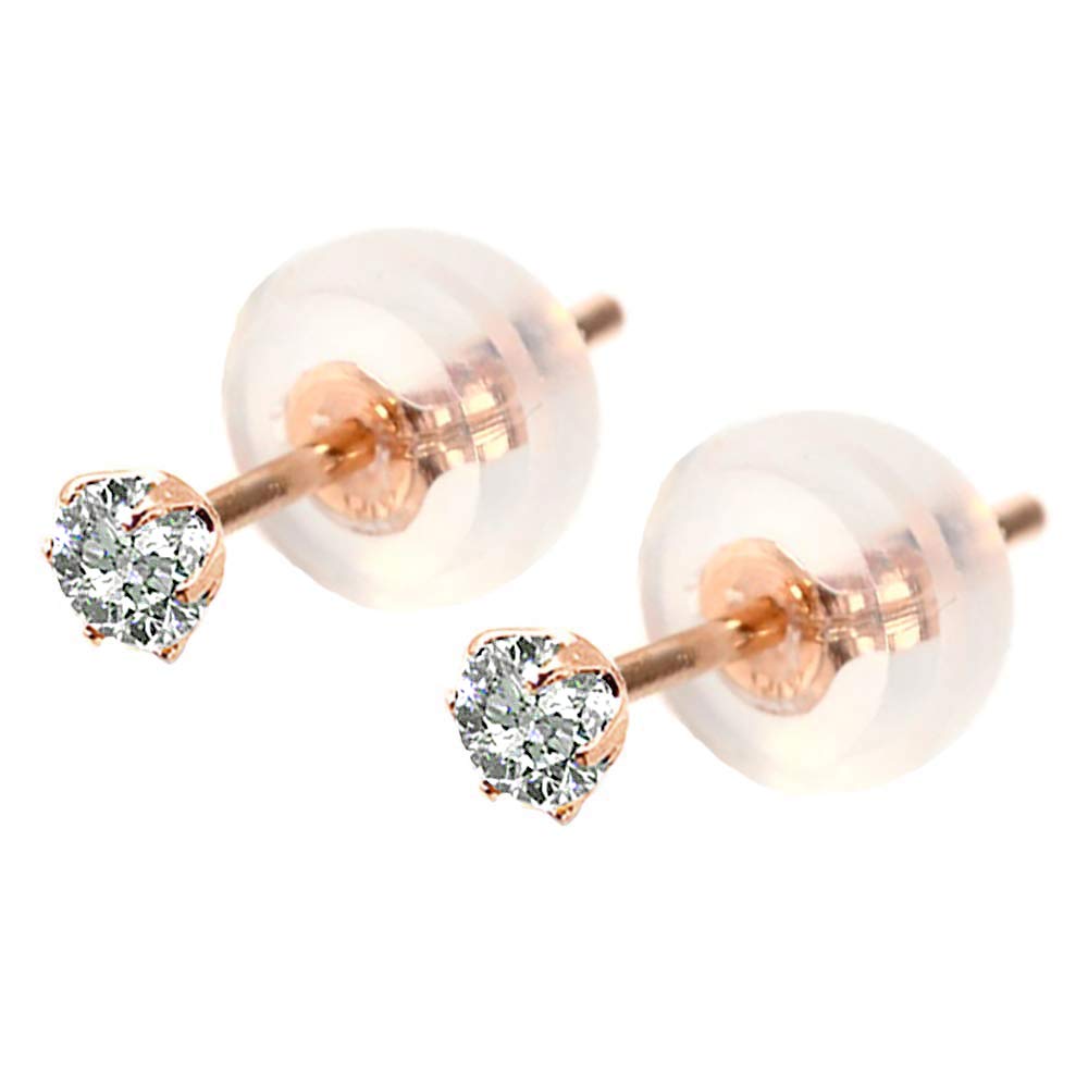 Amazon.co.jp: ピアス レディース ダイヤモンド PLUSTER K18 ピンク  