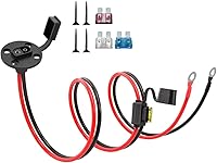 Vista 18 de Enchufe de alimentación SAE de 12 AWG, puerto de pared lateral a anillo en O, cable de extensión de conector SAE con fusible de 10 A, 15 A, 20 A, 25