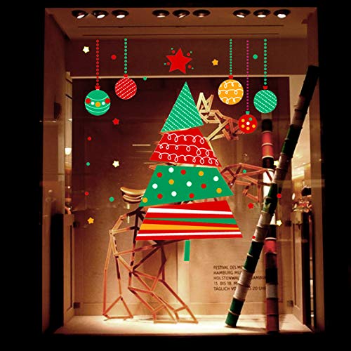image for hatisan Christmas Window Stickers, Christmas Tree Decal Wall Sticker, 