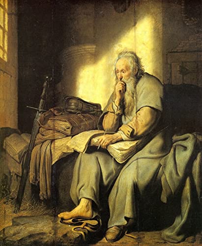 Impression d'art Saint Paul en prison Rembrandt - Toile decoration murale premium 60x90cm