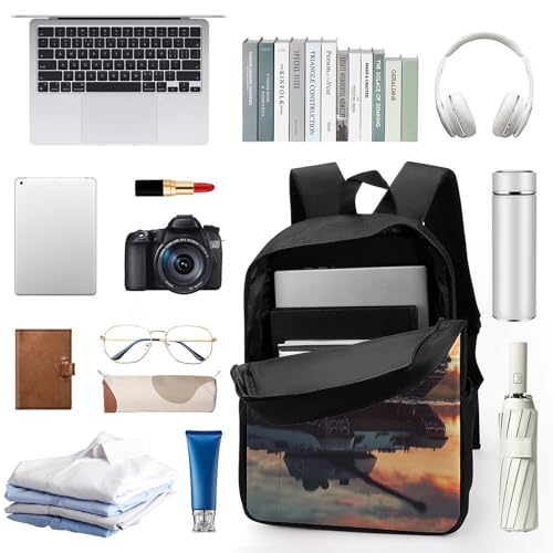 Military Tank Army 17 Inch Shoulder Backpack Fashion Laptop Bag Travel Daypack for Camping Hiking3