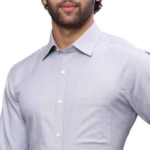 Image of Raymond Men's Cotton Checkered Slim Fit Shirt