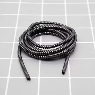 Natation Spiral Metallic Cable Cord Protectors Winders for Mobile Phone Charging Cable & Earphones (Silver, Grey)