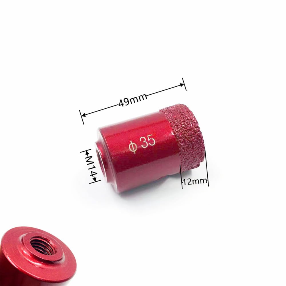 M14thread broca para soldar en seco, broca para soldar con núcleo de diamante, diente relámpago, baldosas de cerámica, granito, mármol, mampostería, perforación también, 35 mm