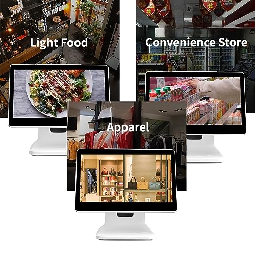 Image of POS System, POS Cashier Register, Cash Register Machine With Touch Screen 15 inch, CPU N2930, 4GB RAM, 64G SSD, Windows 10 For Retail, Restaurant, Retail, Cafe, Club, Pharmacy ( Color : White , Size : 110