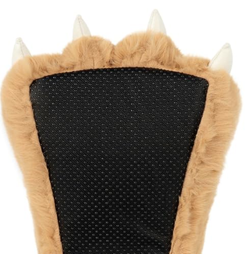 Bear Paw Fuzzy Plush Slippers Animal Shaped Cartoon Cozy Anti Slip Warm Indoor House Shoes for Family4