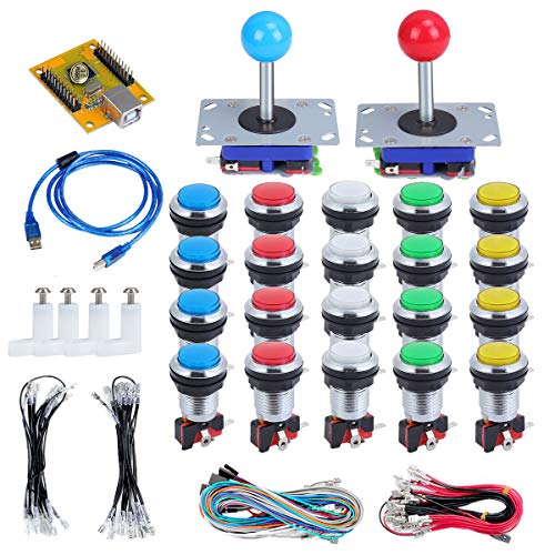 abcGoodefg 2 Player LED Arcade Buttons and Joysticks DIY Kit 2X joysticks