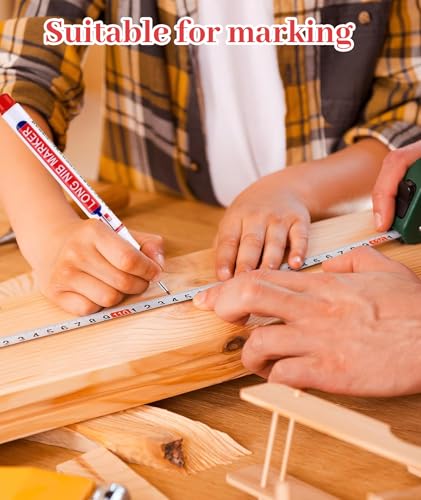 Image of 8 Pcs Marker Pen Permanent, Deep Hole Marker Pen, Carpenter Pencil, Long Nib Marker for Wood, Metal, Concrete, Professional Construction Tools, Industrial Use, DIY Projects