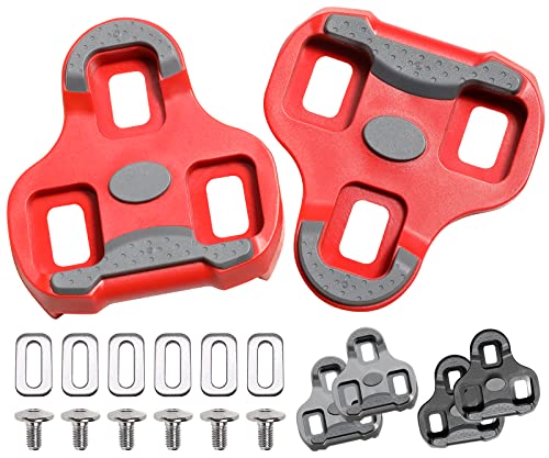 Tacobey Tacchette da BICI KEO Grip Compatibili con Look, Set di Tacchetti per Bici da Strada e Indoor Outdoor, Compatibili con Struttura Keo e Pedali Keo con Grip, Rosso 9° Float