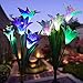 Produktbild Solarleuchte Garten Swonuk 2 Stück Led Solar-Leuchte Farbwechsel Gartenstecker mit 8 Lilie Blumen Solarlicht für Garten, Terrasse, Backyard (Violett und Weiß)