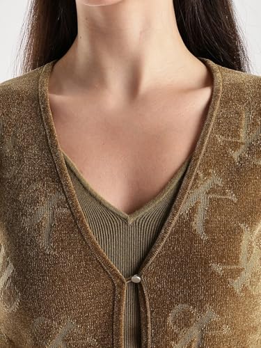 Image of Regular Fit Modal V-Neck Front-Open Sweater
