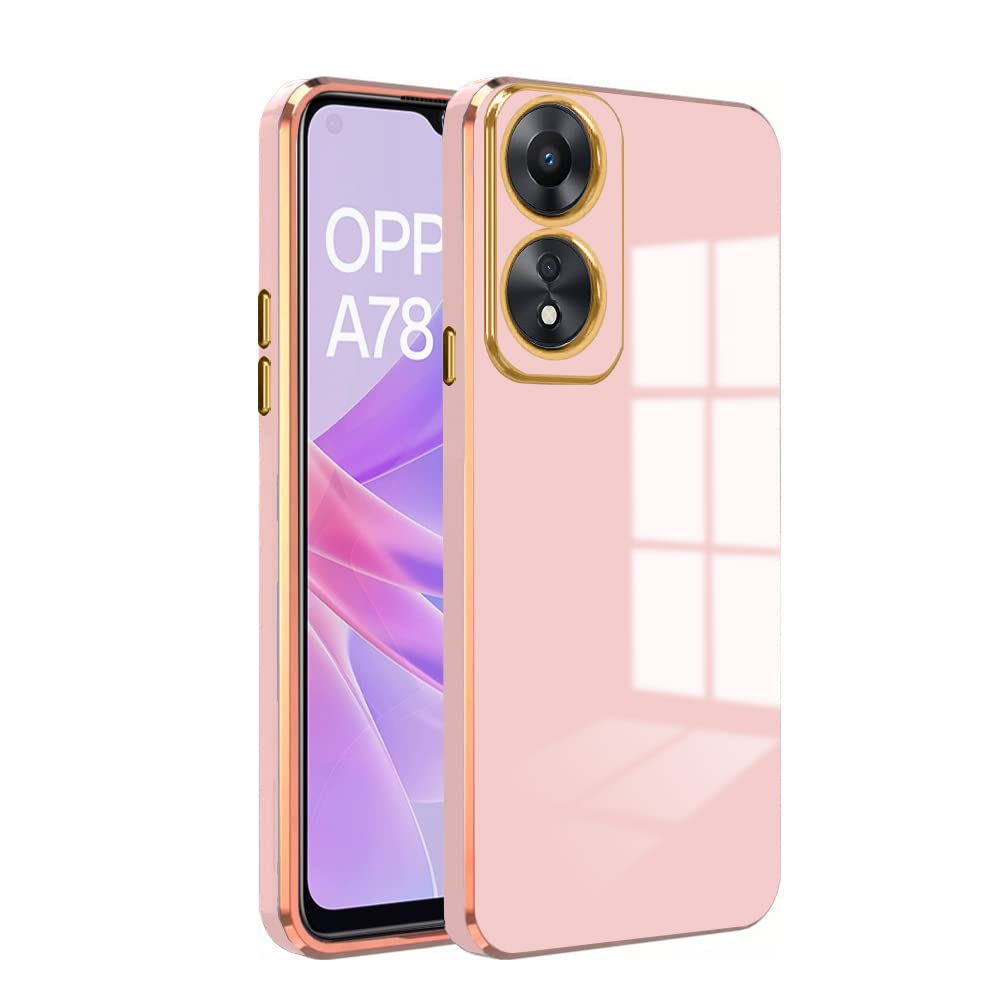 KARWAN®️ Luxury 6D Chrome Back Cover Case Compatible for Oppo A78 |Slim Shockproof Soft TPU | Raised Lips Protection | Camera Protection | Stylish Back Case and Cover | -Pink (B0C2VT47PK) Amazon Price History, Amazon Price Tracker