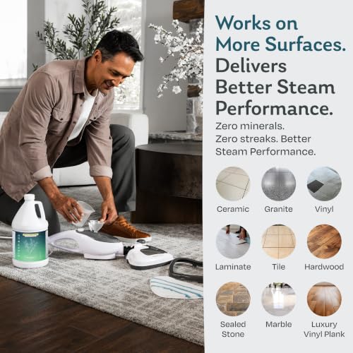 Image of Steam & Go Demineralized Water For Steam Mop, Eucalyptus Mint, 128 oz