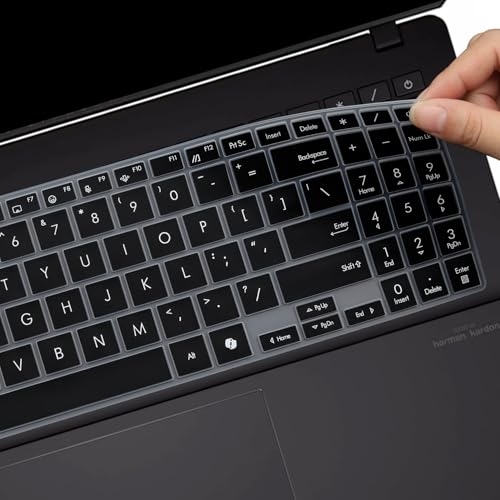 Image of Saco Keyboard Cover Compatible for 2024 ASUS Vivobook S16 OLED S5606MA | ASUS Vivobook S15 OLED S5506 S5507QA Series AI Button Model Laptops - Black