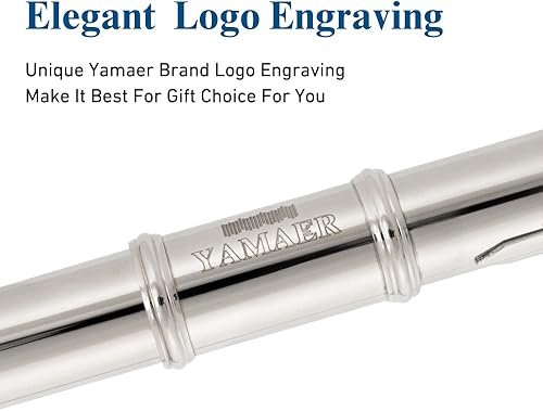 Miniatura 4 de Yamaer Flauta C Flauta con agujero cerrado de 16 teclas para principiantes y niños, instrumento de flauta con una funda de transporte, soporte,