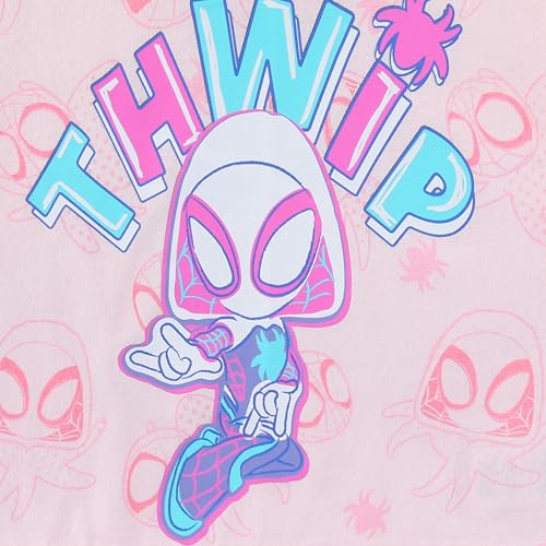 Image of Marvel Spider-Gwen Ghost Spider Girls Short Sleeve T-Shirt and Shorts Set for Toddler to Big Kids