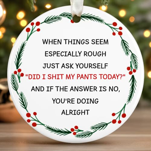 Funny Christmas Ornaments - Funny White Elephants Ornaments for Tree 2026