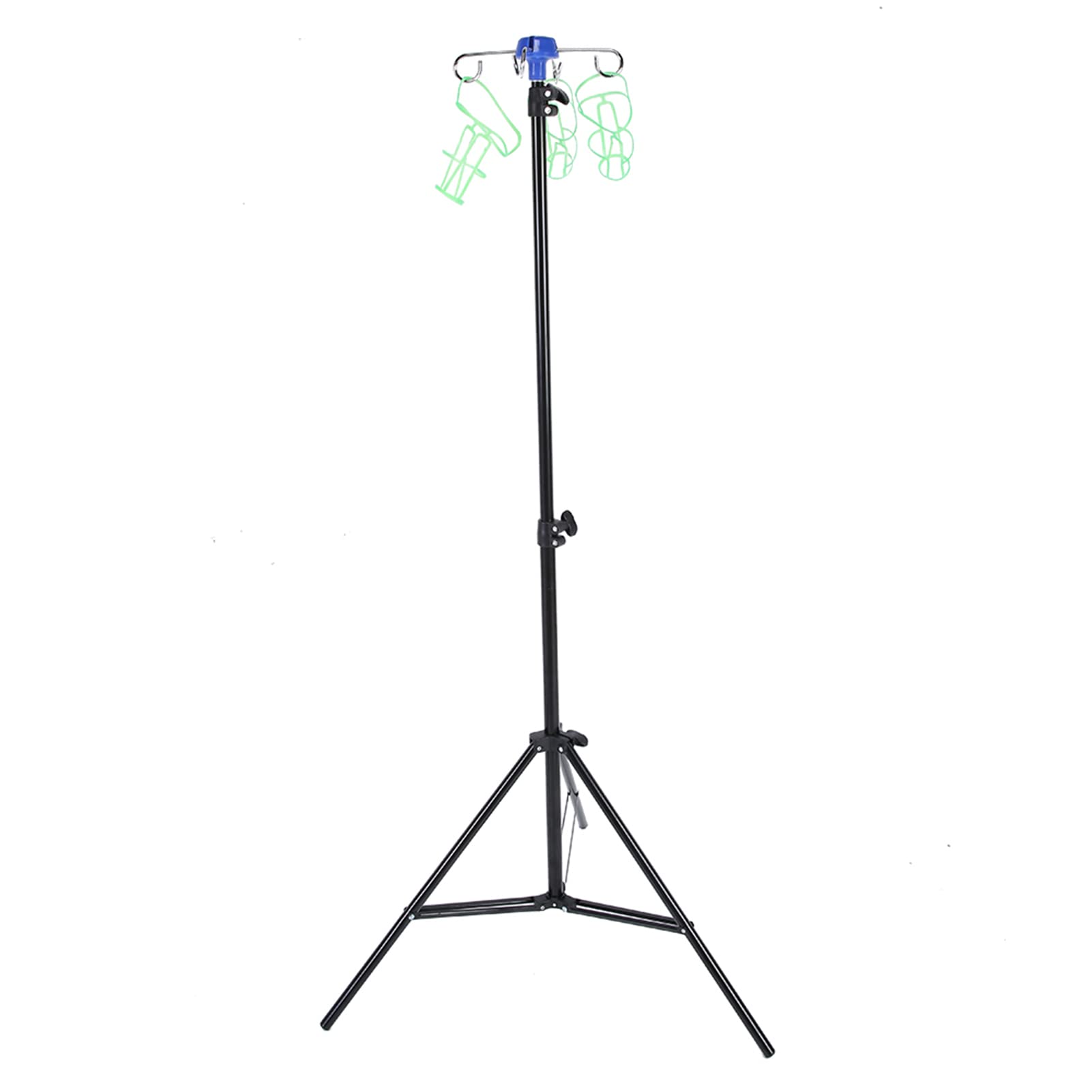 Supporto Per Asta Per Flebo, Altezza Regolabile Fino A 82,6 Pollici Supporto Per Sacca Gocciolante Pieghevole 3 Gambe 4 Ganci Rack Per Infusione Per Sacca Antigoccia Con Base Ad Angolo Retto In Metall
