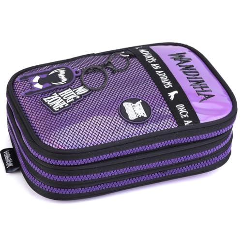 Estojo Box Escolar Infantil Holográfico Wandinha LILAS