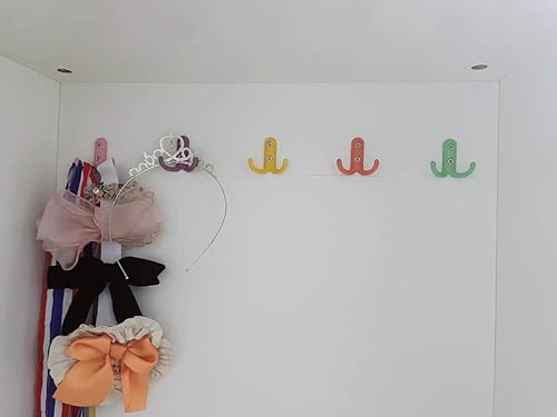Ganchos de pared coloridos para niños, ganchos dobles decorativos de metal para colgar toallas, mochilas, llaves, lindo gancho pequeño, decoración