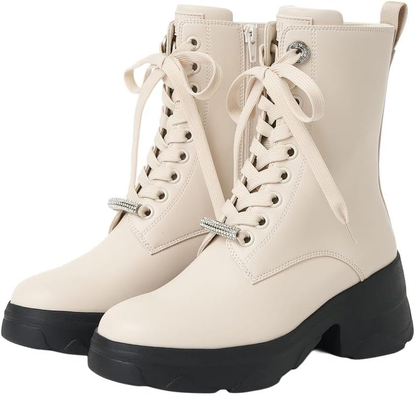 Amazon | [ダイアナ] ﾌﾟﾗｽﾀﾞｲｱﾅショートブーツ 白 アイボリー 22.5cm