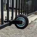 Dawod Gate Wheel for Metal Swing Gate with 1-3/8" Thru 2-1/8" Gate Frames, Gate Support Wheel for Chain Link Fence, Prevent Gate from Dragging, Black(1 Pack)