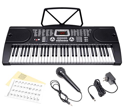 JUAREZ Octavé JRK661 61-Key Electronic Keyboard Piano with LED Display | Adapter | Key Note Stickers | Mic |Music Sheet Stand | 255 Rhythms | 255 Timbres | 24 Demos | 8 Percussions (Image - 6)