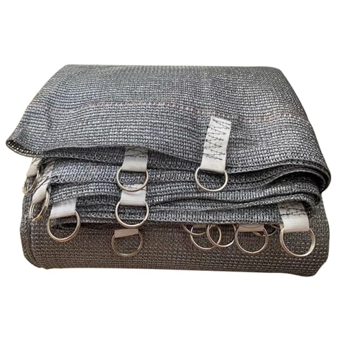 WZWZEN Silbernes Sonnenschutznetz, Wärmeisolierung Für Außenbalkone, 6-Nadeln, Atmungsaktiv, Verschlüsselter Und Verdickter Sonnenschutz, Sonnenschutztuch Für Hinterhofterrasse(1.5x5.0m/4.95x16.5ft)