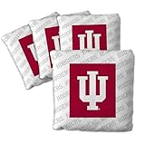 YouTheFan Officially-Licensed NCAA Indiana Hoosiers Set of 4 Cornhole Bags - All Weather Regulation 6” x 6” Size - 16oz Weight - Designed in USA