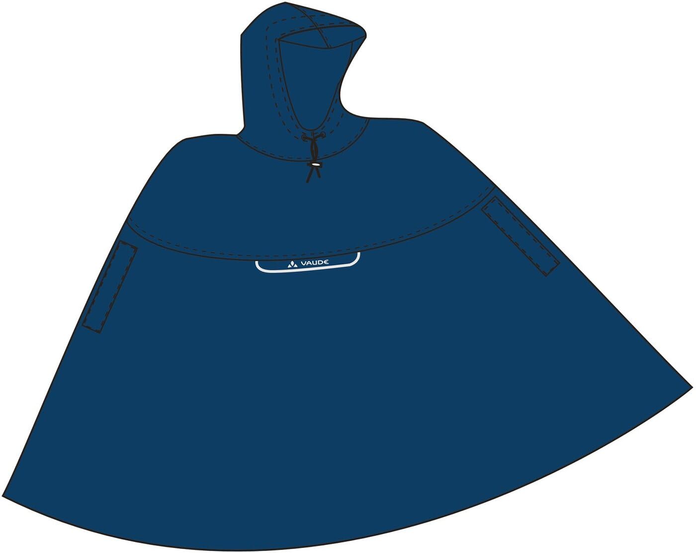 VAUDE Valdipino Poncho Poncho de Pluie pour Le vélo Marine FR : M (Taille Fabricant : M)
