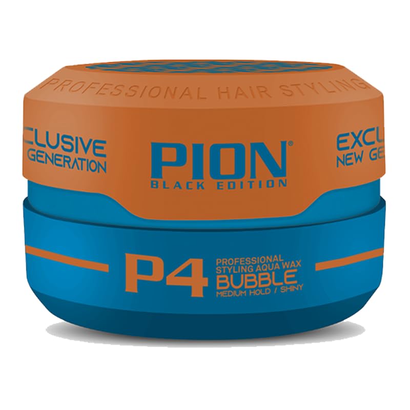 Pion Black Edition P4 Bubble Professional Hair Styling Wax 150 ml, Long-Lasting Non-Greasy Hold