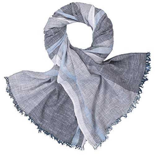 LINDENMANN Schal/Webschal Herren 100% Baumwolle, Herrenschal, blau Cover