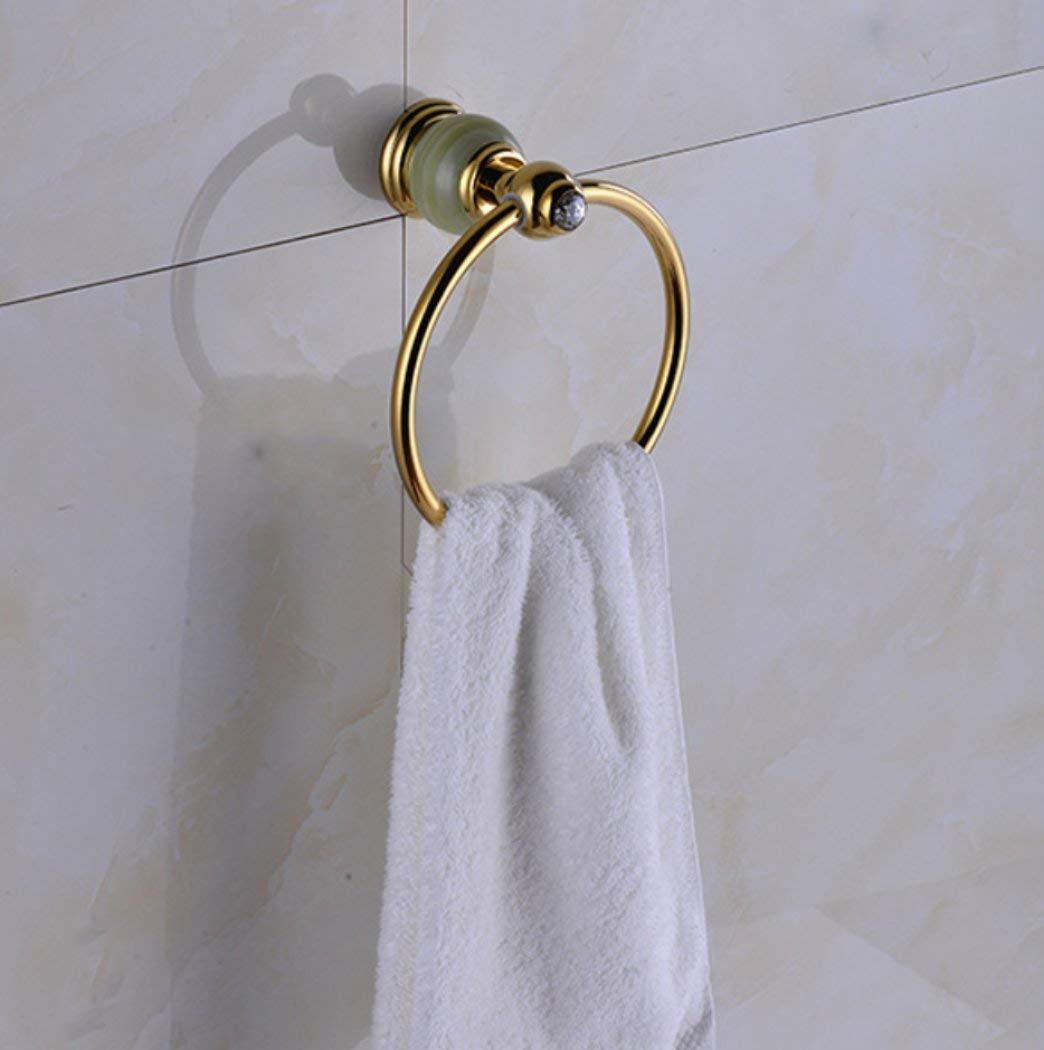 GZZ Anillo de Toalla de baño de Cobre Continental Soporte de Toalla Colgante montado en la Pared Accesorio de Hardware de baño y Cocina Anillo de Almacenamiento de Toalla Circular