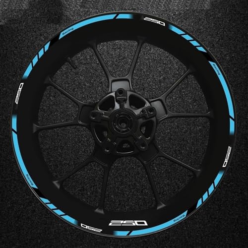 UJNHEQ Modische dekorative Aufkleber Motorrad-Radaufkleber, Reflektierender, Wasserdichter Felgenrandaufkleber, Randstreifenband, Zubehör Für Z250(Style 21)