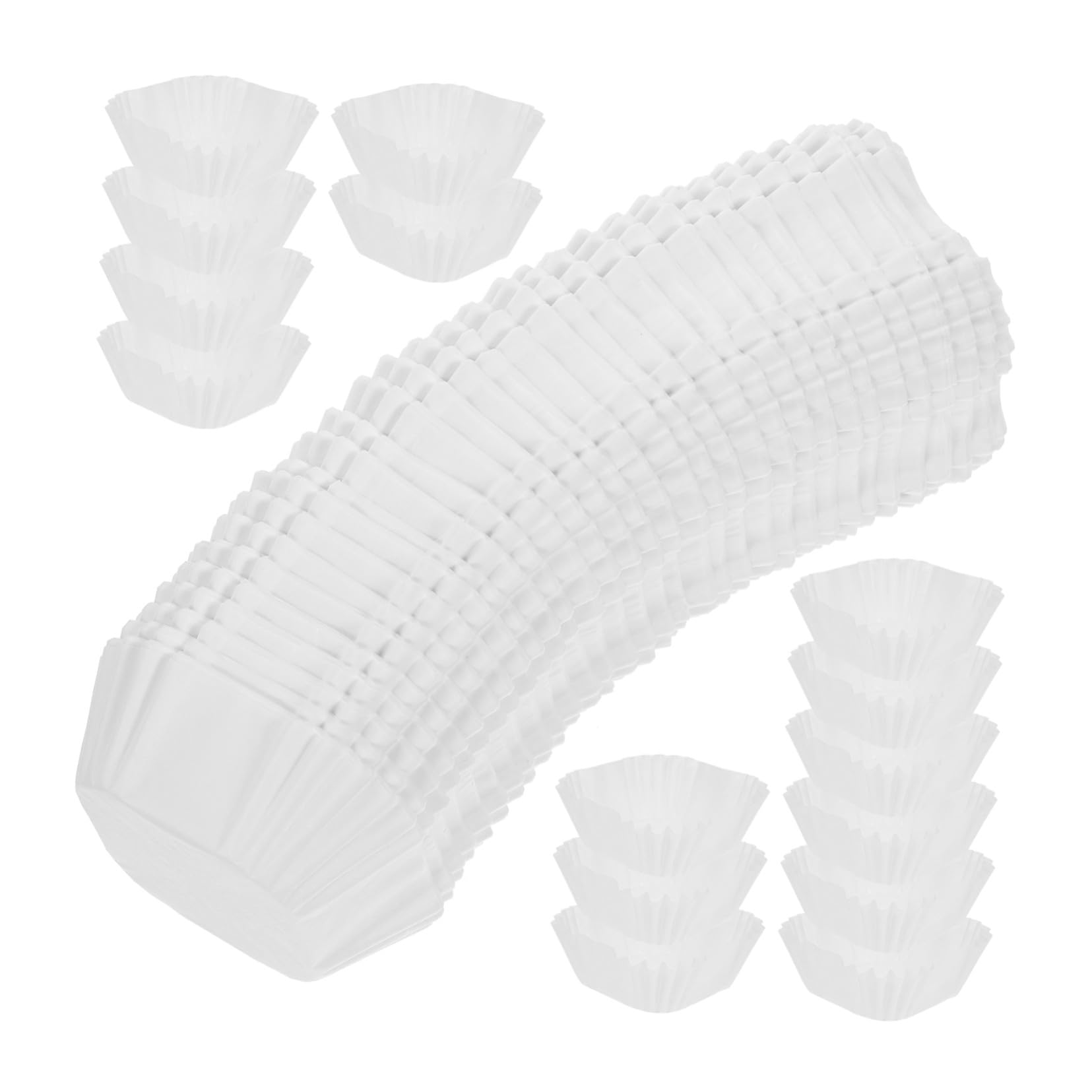 MAGICLULU 3000 Moldes Cuadrados de Papel Blanco Resistentes al Calor para Hornear Magdalenas, Brownies y Pasteles de Luna