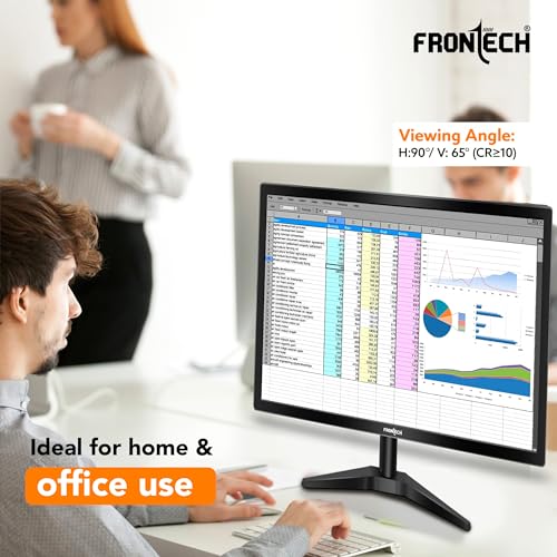 Image of FRONTECH 17.1 Inch HD LED Monitor | Refresh Rate 60 Hz,1440 x 900 Pixels | Wall Mountable Slim & Stylish Design with 16.7M Colors| HDMI & VGA Ports, Built-in Power Supply (MON-0066,Black)